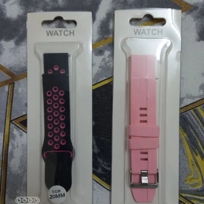 2عدد بند ساعت سیلیکونی سایز 20mm مدل میبرو لایت