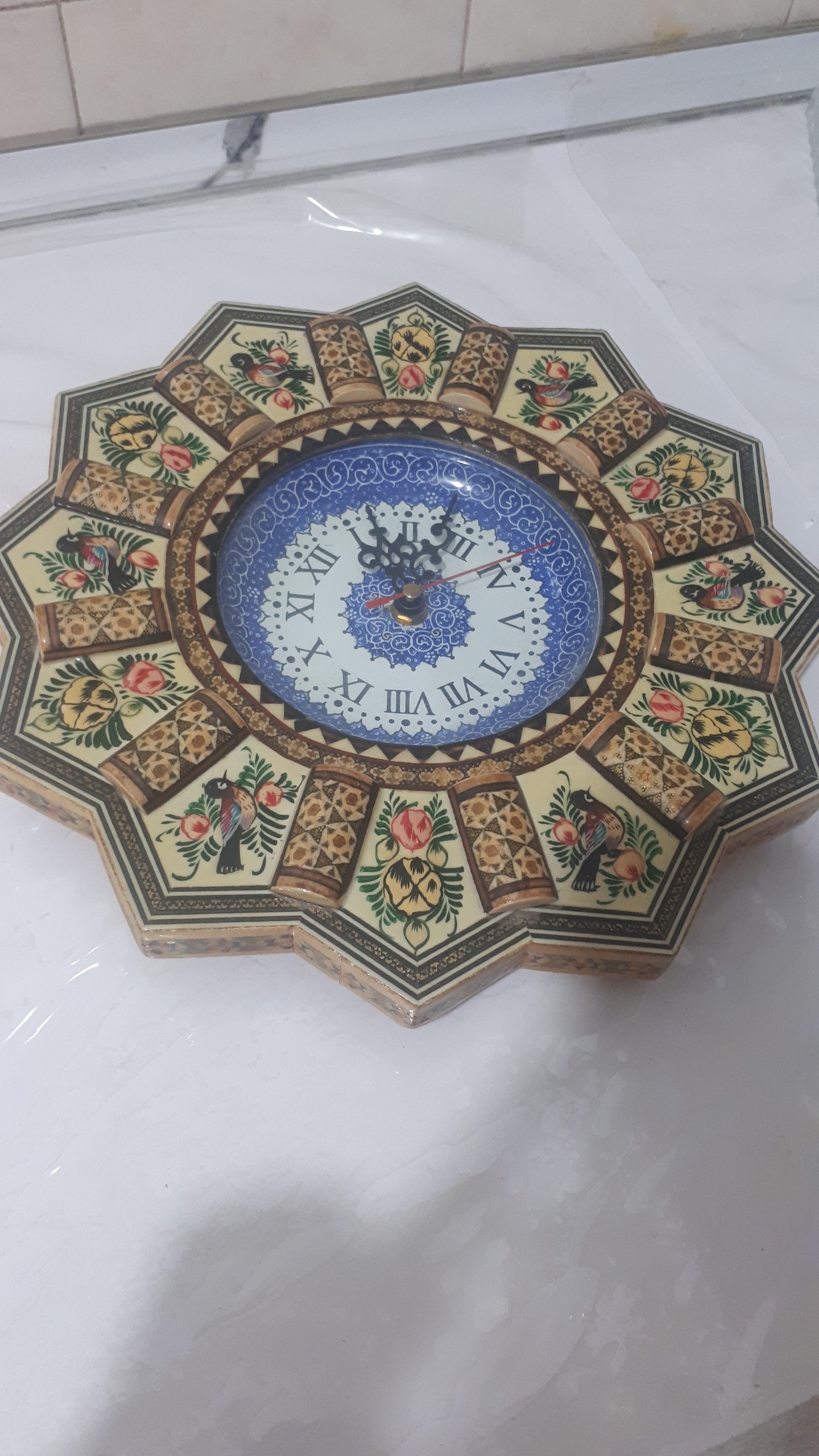 ساعت دیواری خاتم کاری ومیناکاری