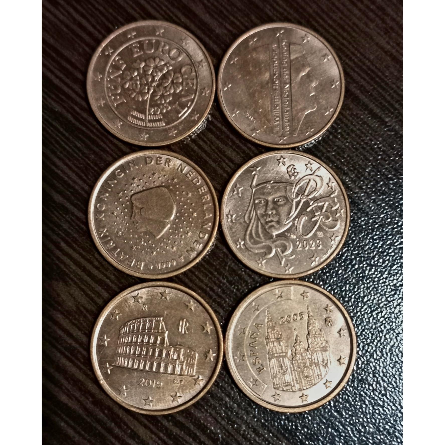 سکه5سنت یورو شش کشور اروپا