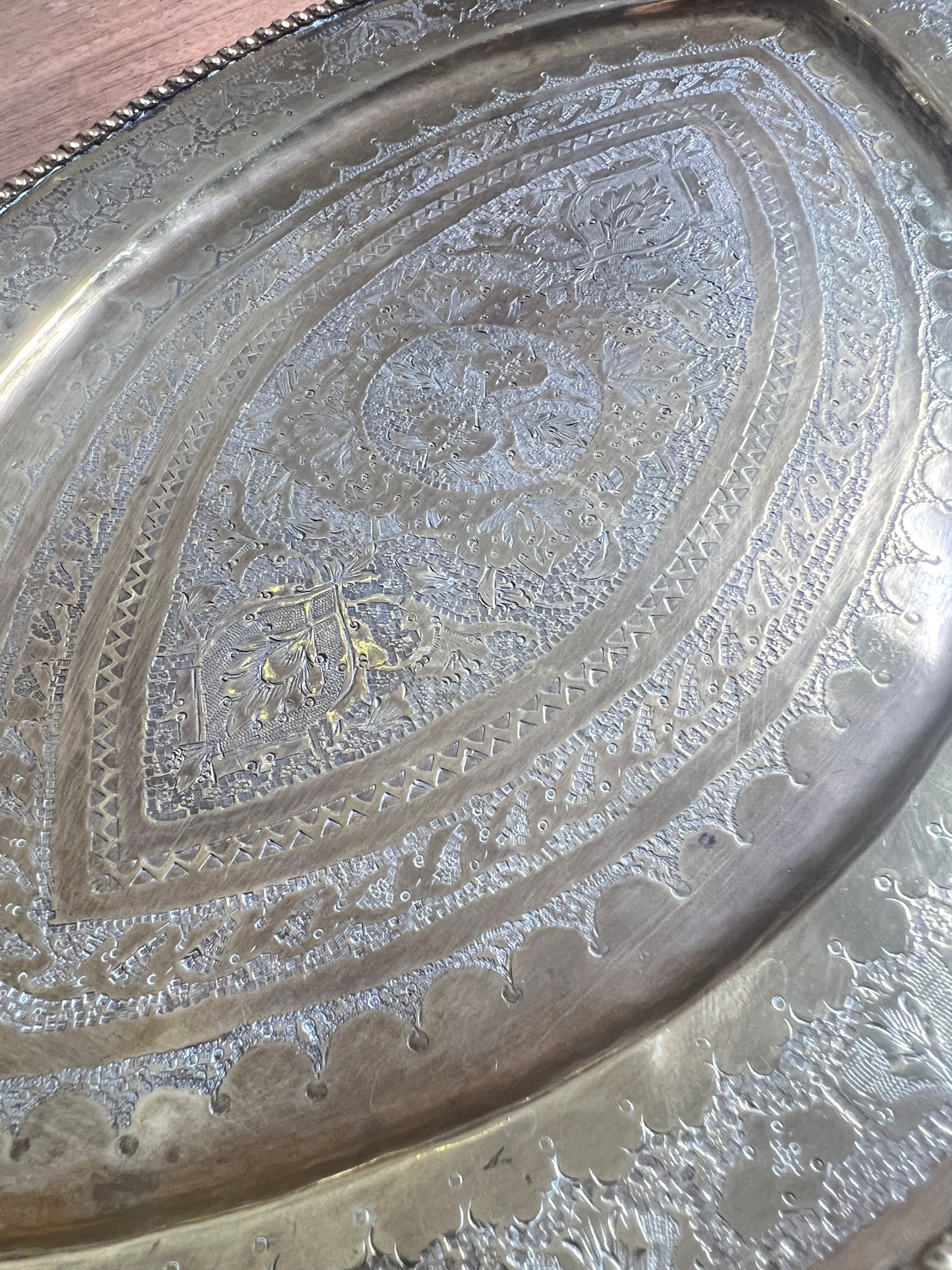 سینی برنجی قلم