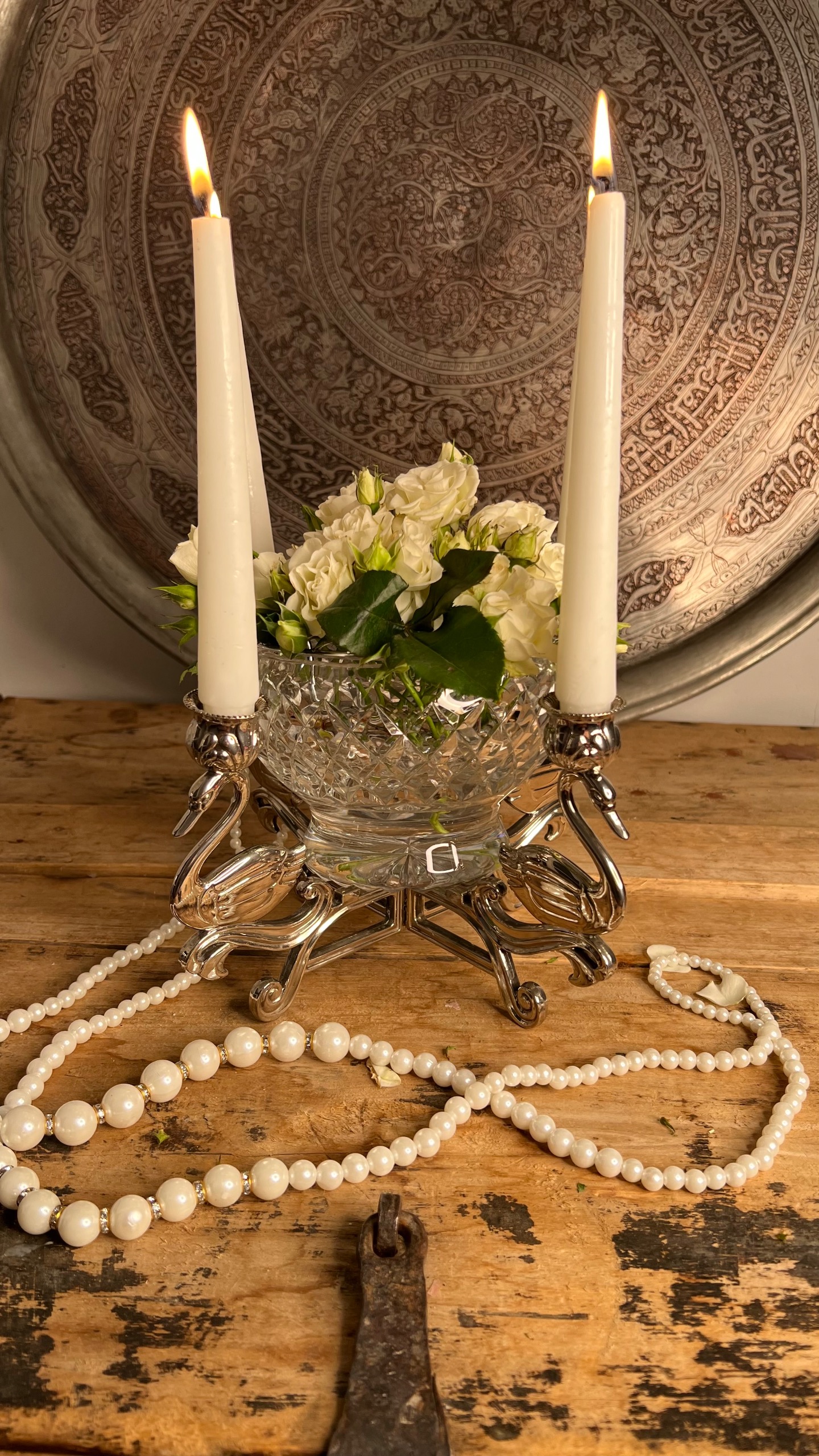 شمعدان سیلور پلیت کانز دار 4 شعله