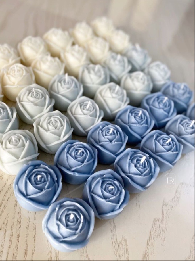 شمع گل رز تک و عمده ب رنگ دلخواه