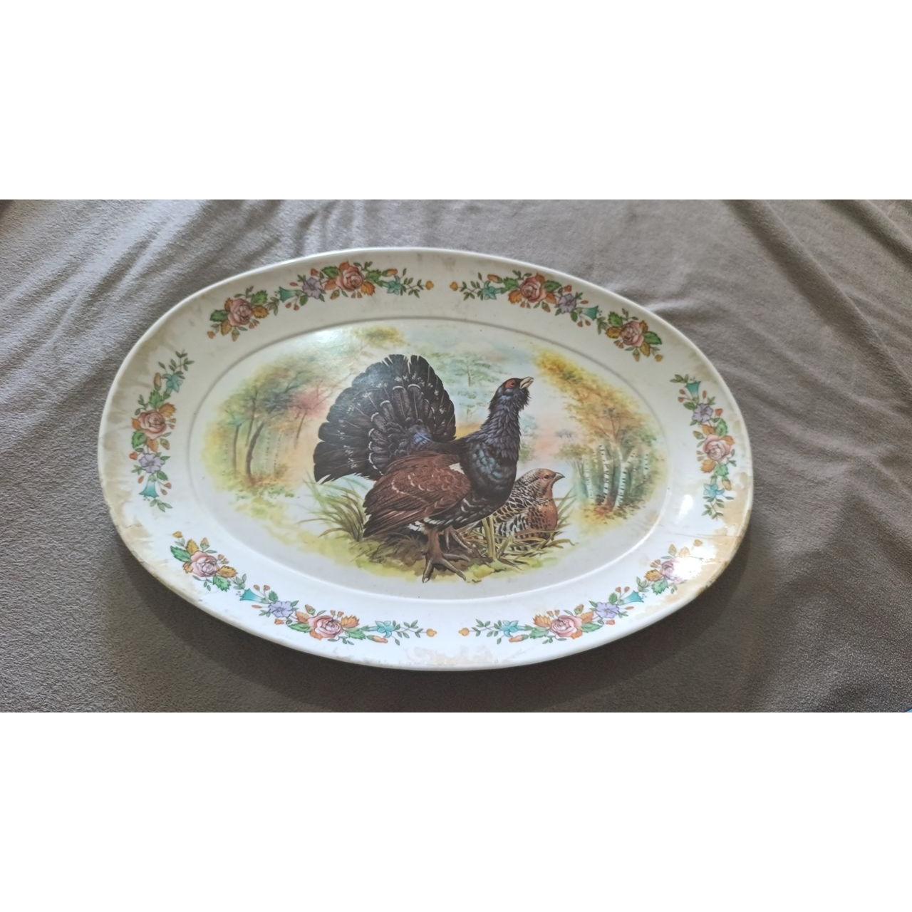 سینی قدیمی بزرگ فوق عالی وتابلو