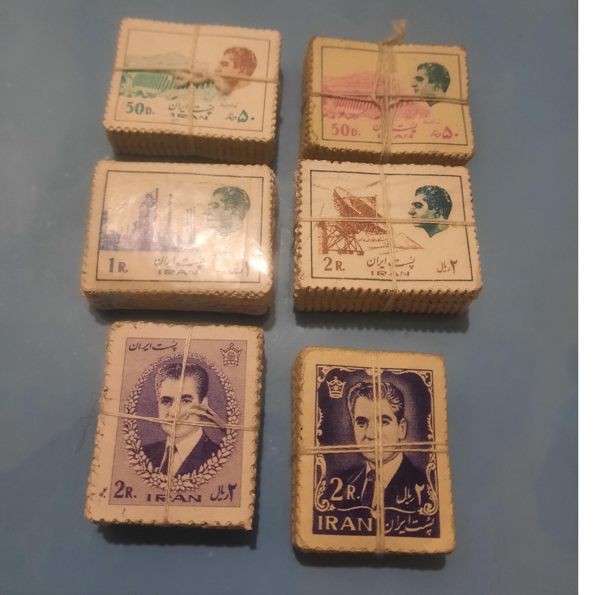 تمبر پهلوی 6 بسته 100 تایی