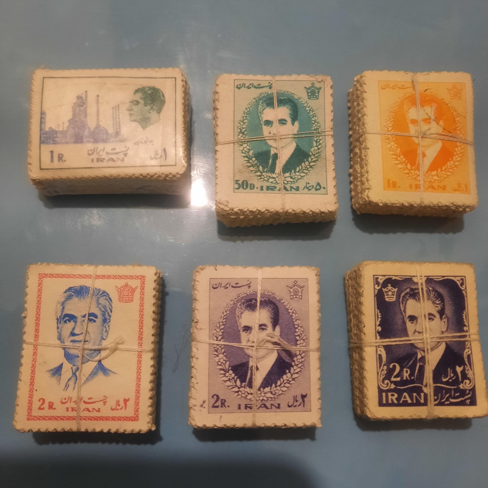 تمبر پهلوی 6 بسته 100 تایی