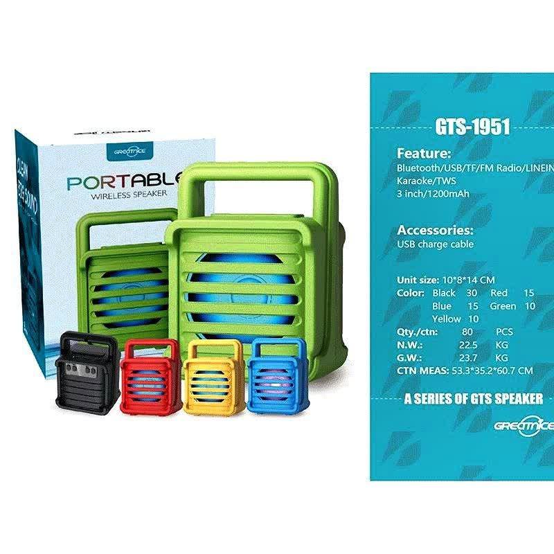 اسپیکر بلوتوثی قابل حمل گریت نایس، مدل GTS-1951