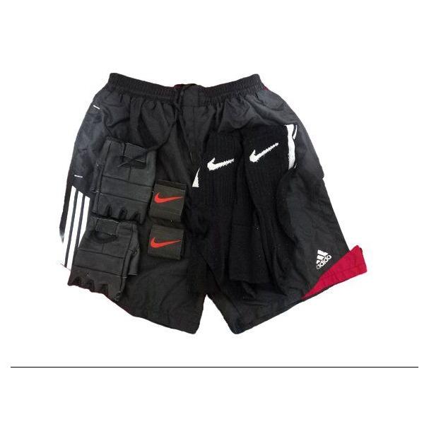 شرت ورزشی، جوراب بلند، دستکش و مچ بند (توضیحات)