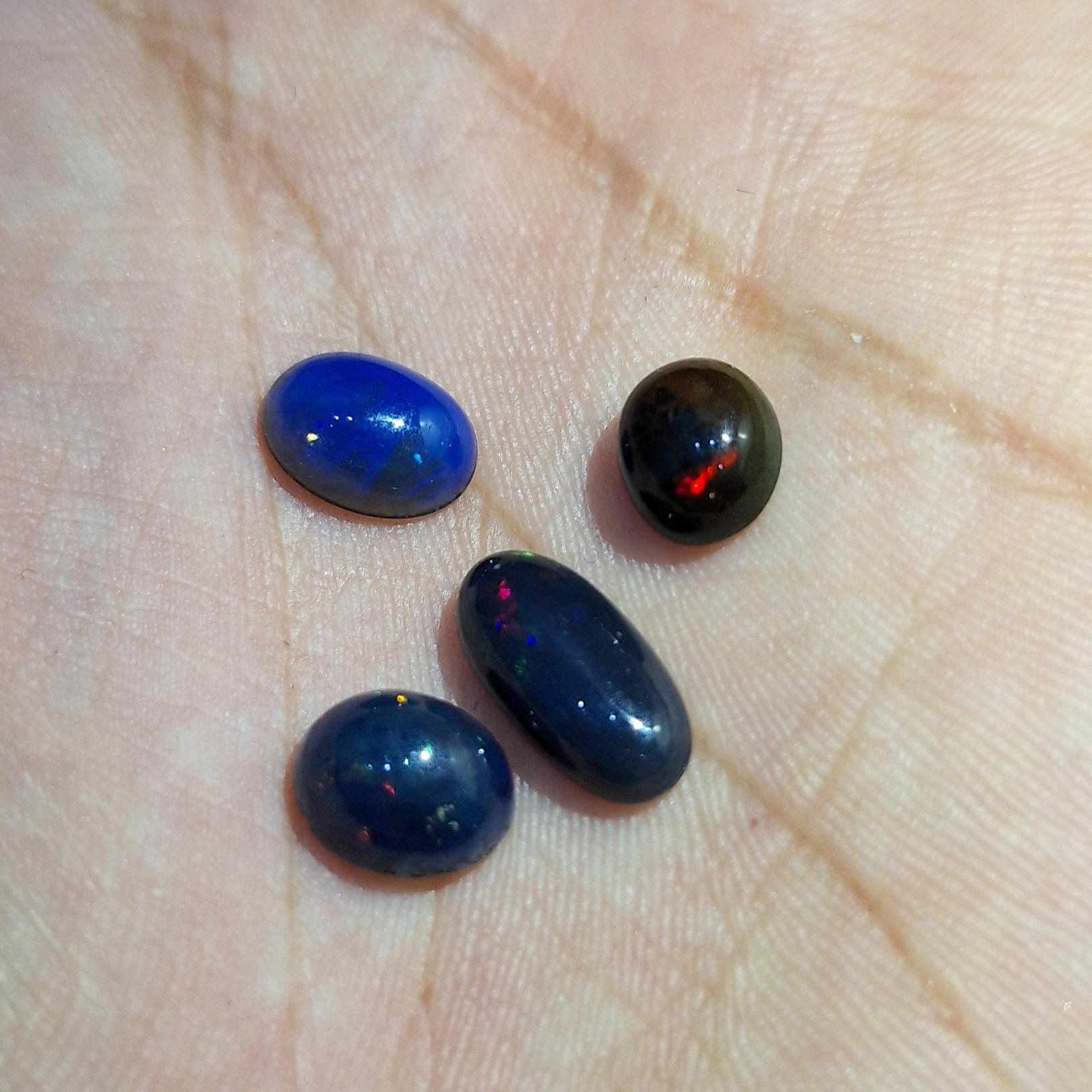 پک 4 عددی سنگ اپال بلک اتیوپی معدنی کد 445