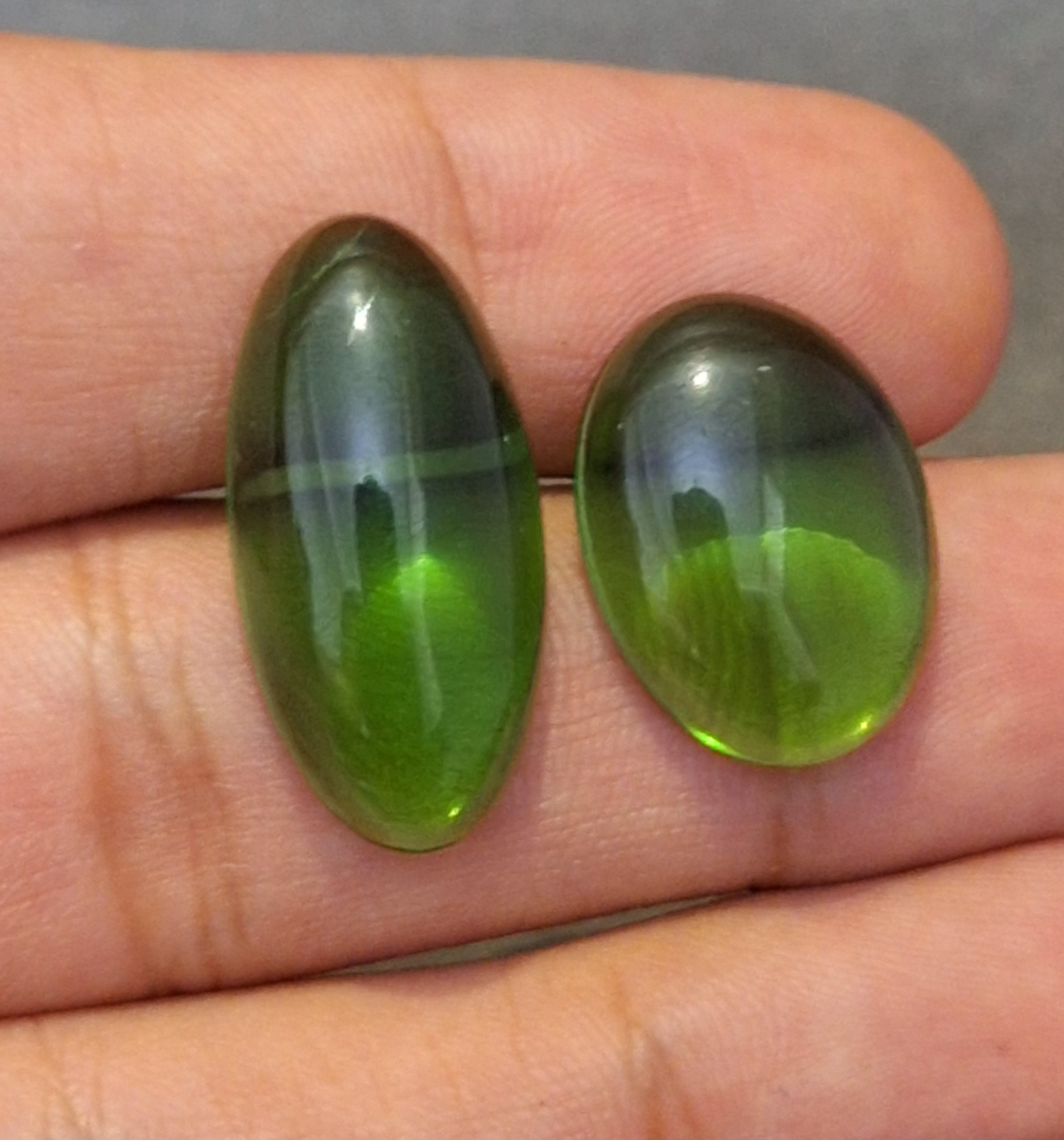 پک2عددی نگین سنگ لعل سبز کدA160