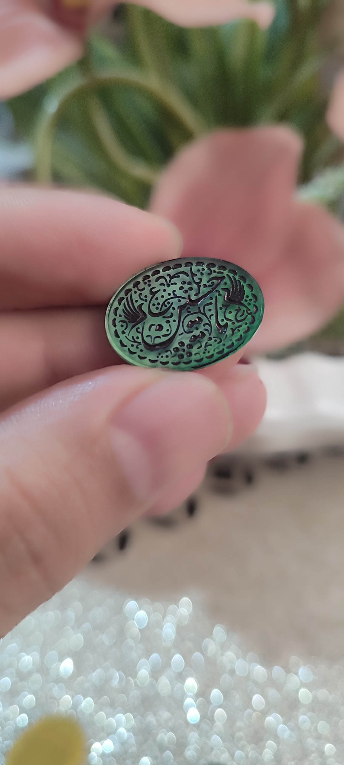نگین عقیق حکاکی یاحسین
