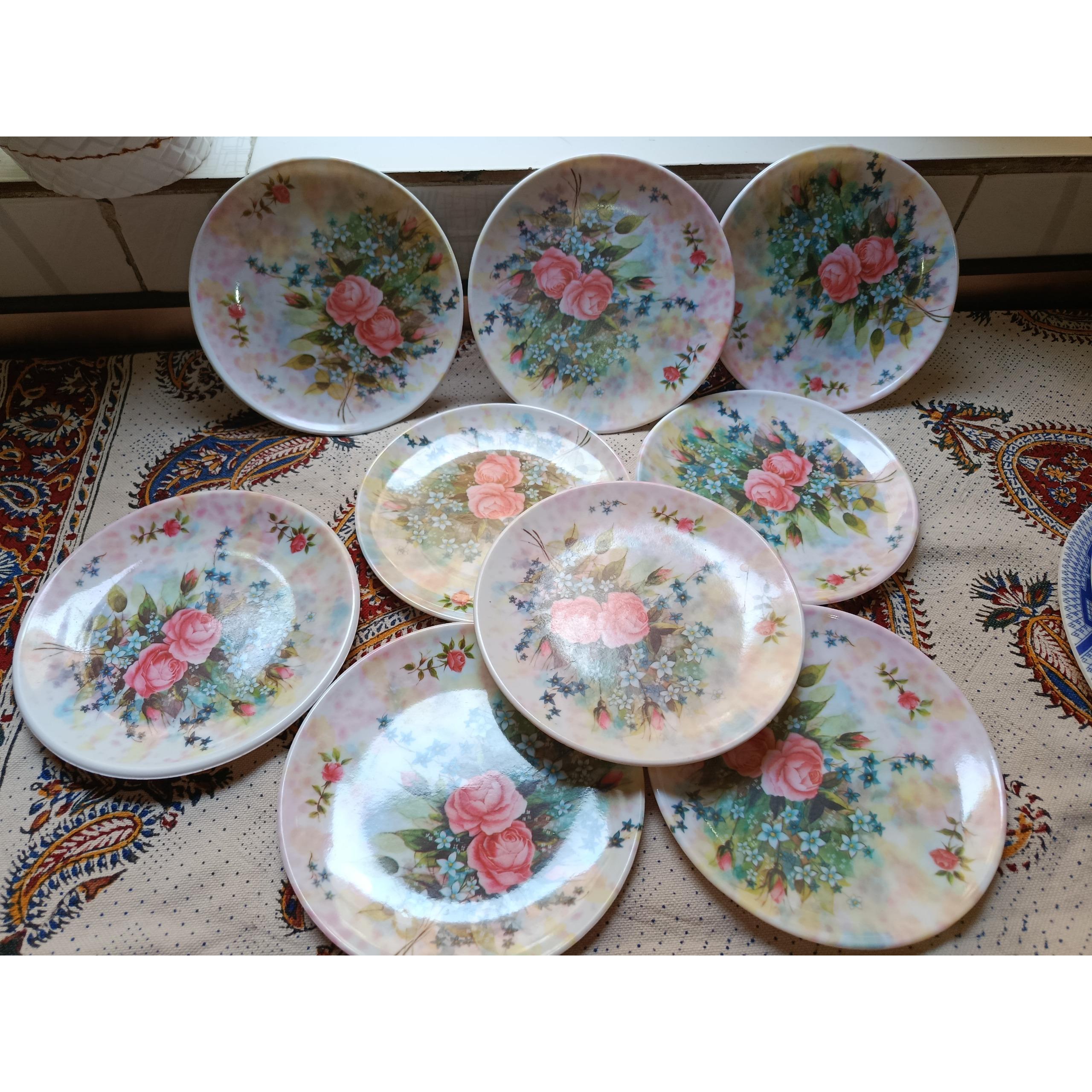 پیش دستی گلسرخی تعداد 9عدد