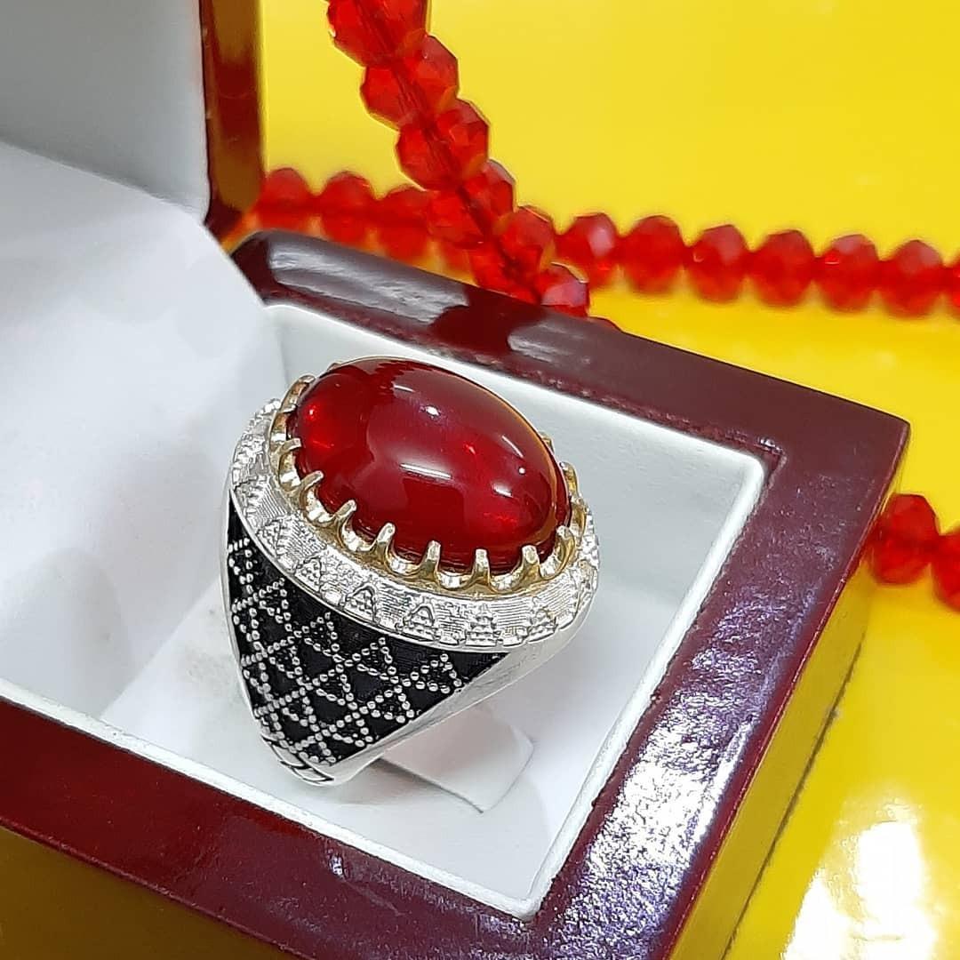 انگشتر یاقوت سرخ لعل (رکاب نقره عیار 925)