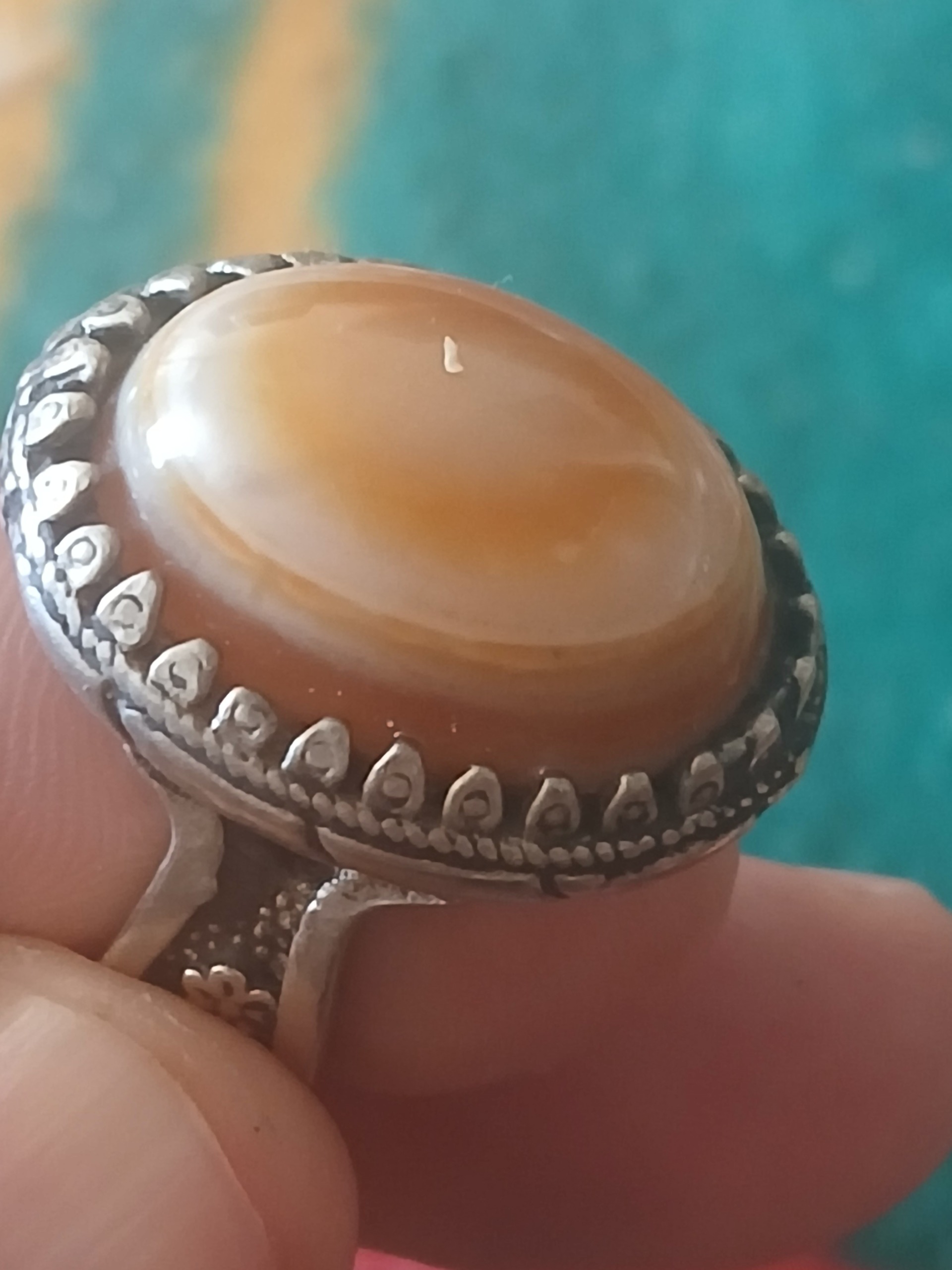 انگشتر عقیق سه لایه