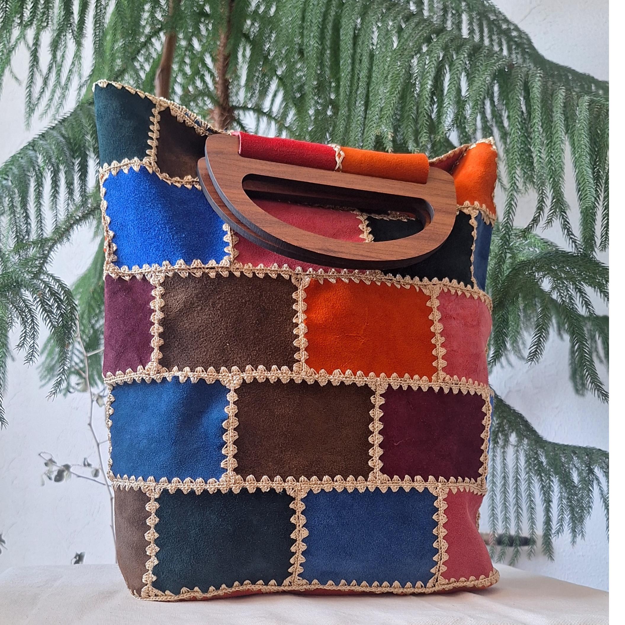 کیف تکه دوز چرمی