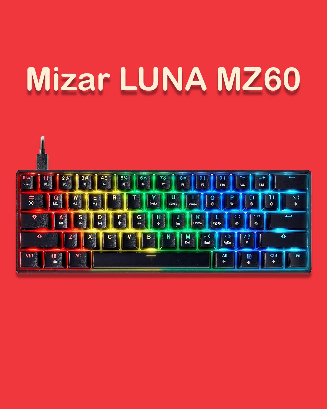 کیبورد گیمینگ مکانیکال Mizar MZ60 LUNA RGB