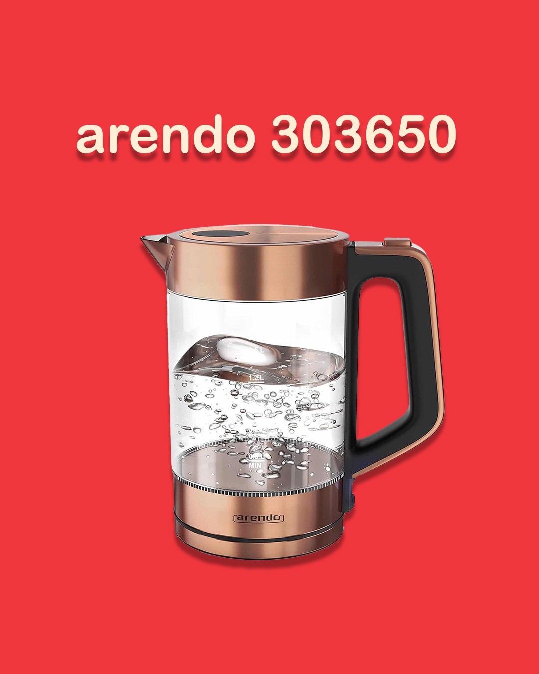 کتری برقی استیل ضد زنگ مسی arendo 303650