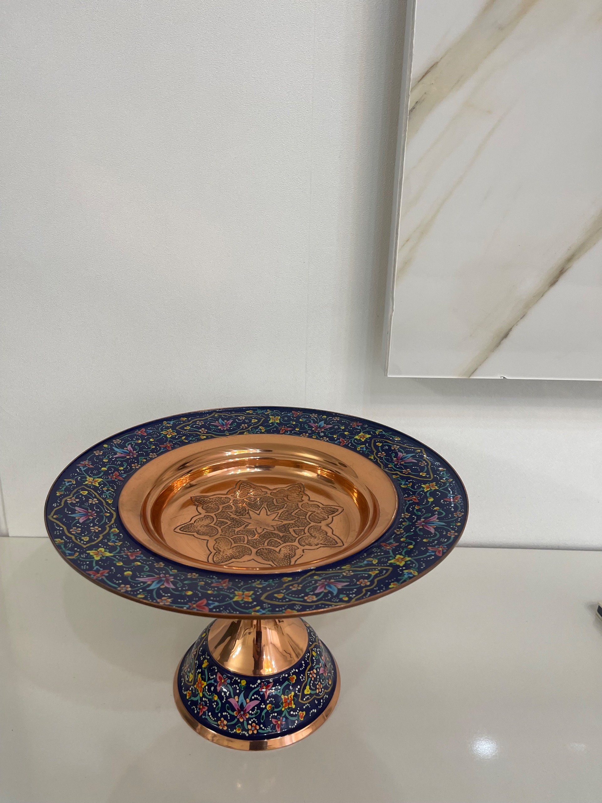 ظرف مسی فیروزه کاری