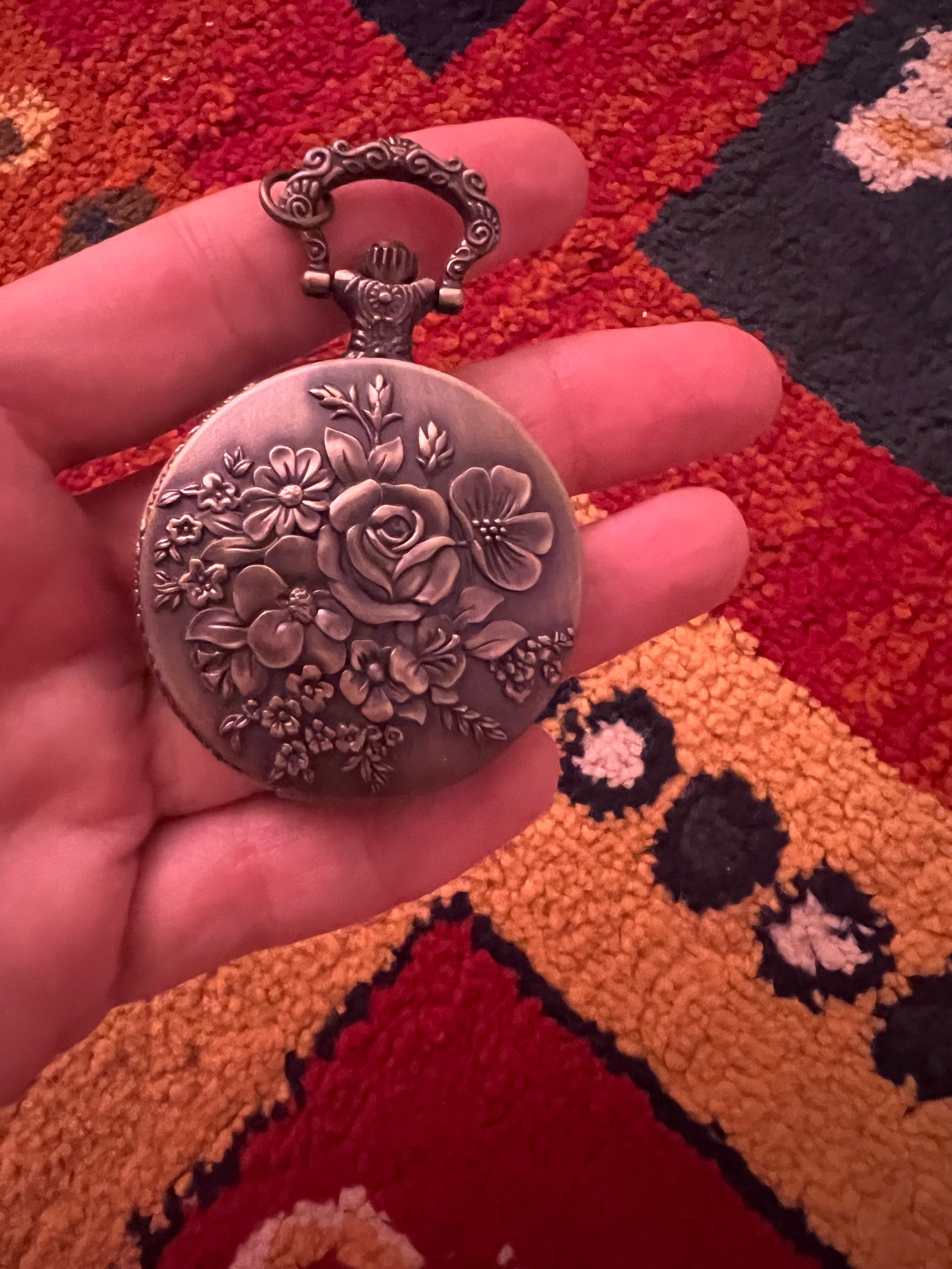 ساعت جیبی شیک طرح گل