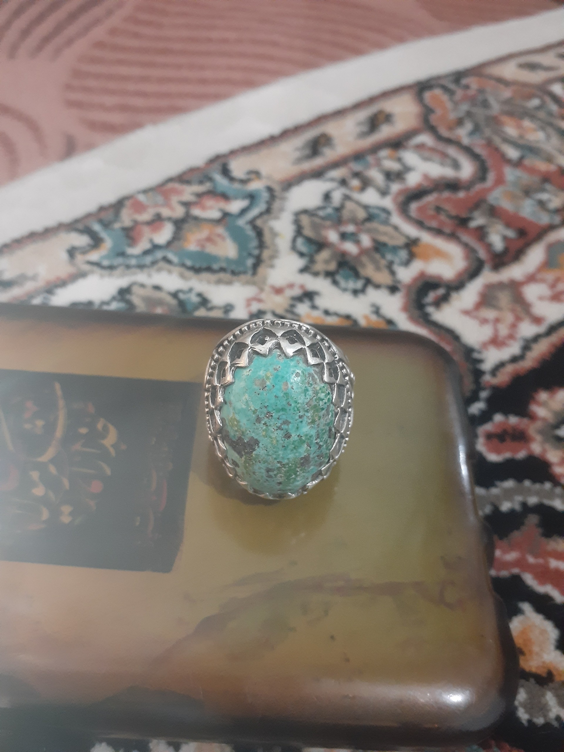 انگشتر فیروزه زیبا و درشت