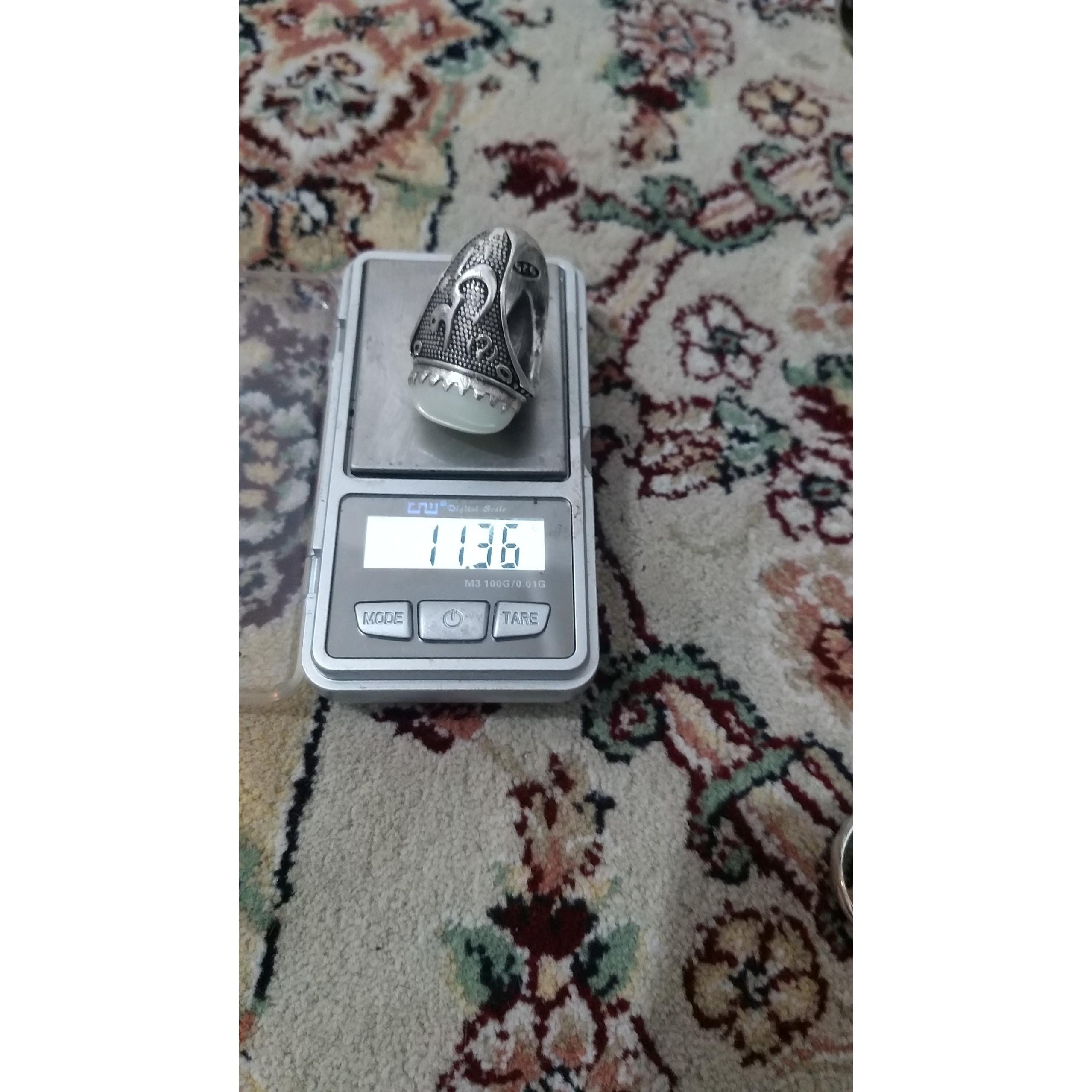 انگشتر نقره925. دست ساز . رکاب طاها. گوهر شب چراغ