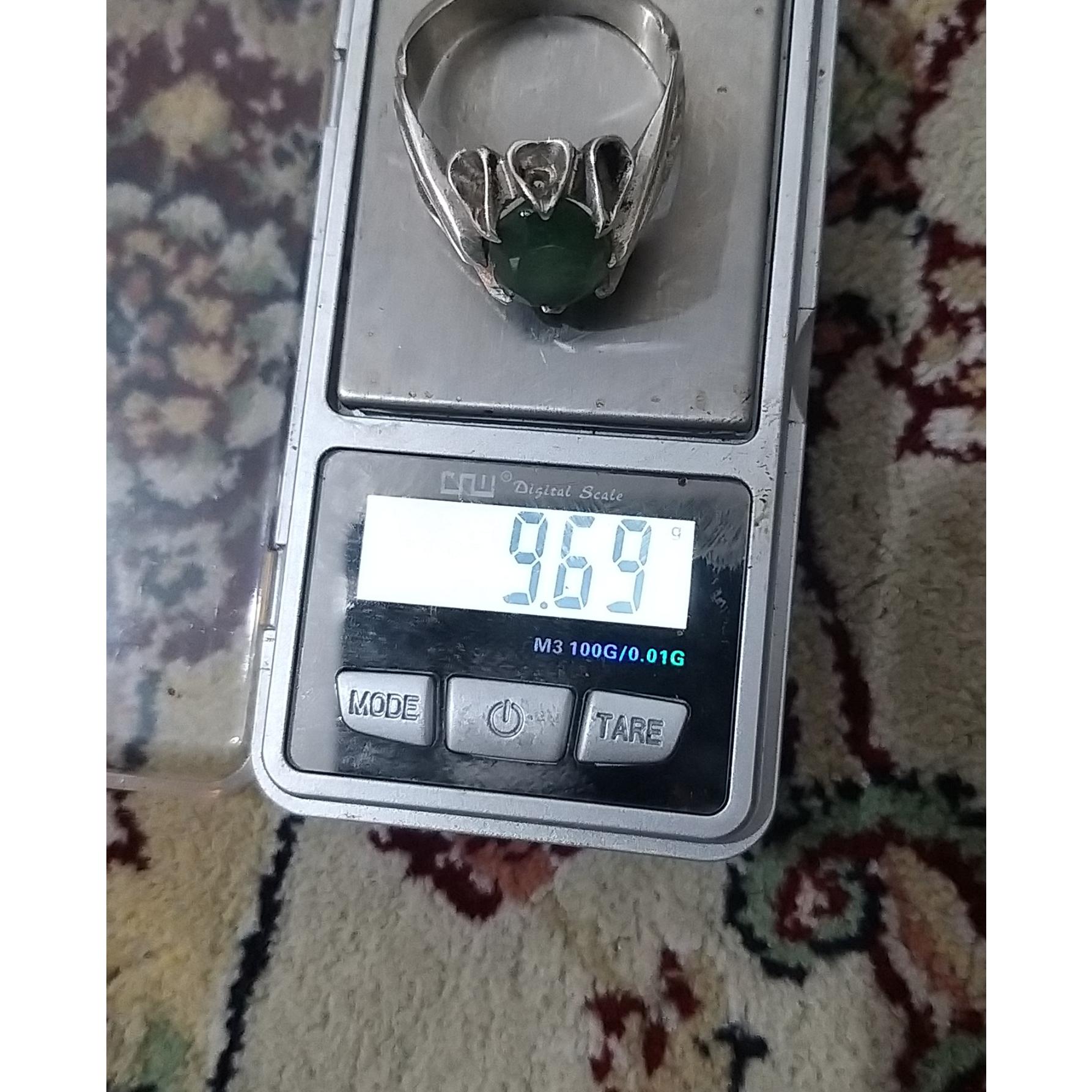 انگشتر نقره 925. دست ساز. نگین زمرد