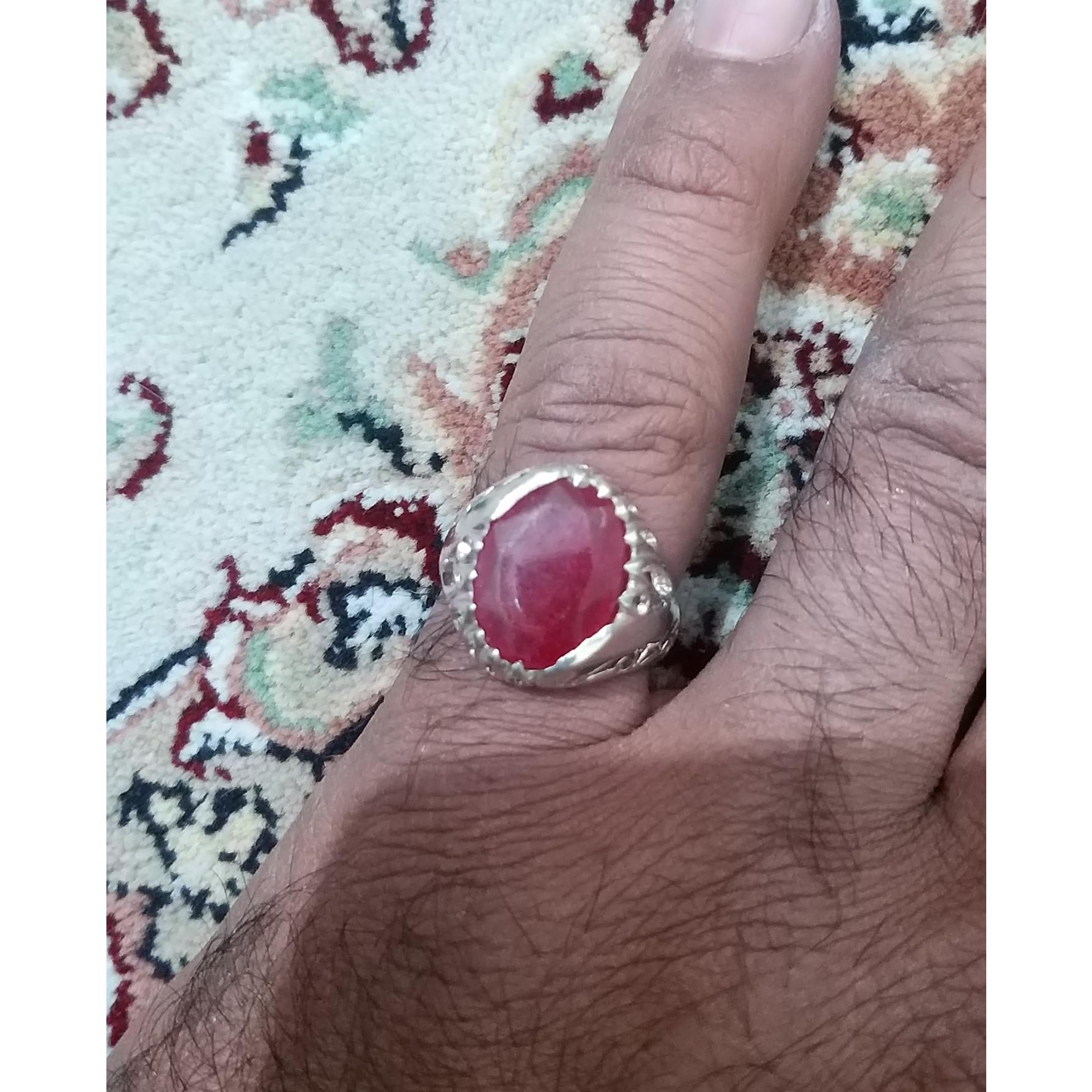 انگشتر نقره 925. یاقوت فوق کهنه اصل