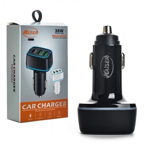 شارژر فندکی سه پورت 38W کایزر مدل K-31