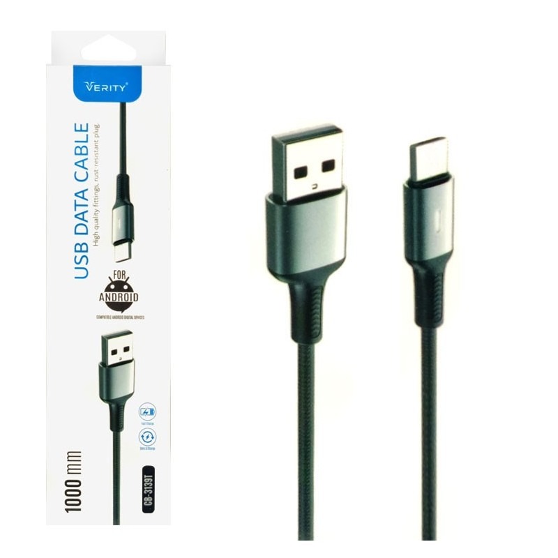 کابل دیتا و شارژ Type-C Verity مدل 3139T