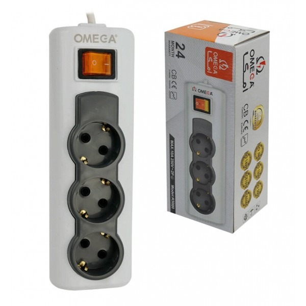 چند راهی برق امگا ارت دار 3 متری مدل R3000