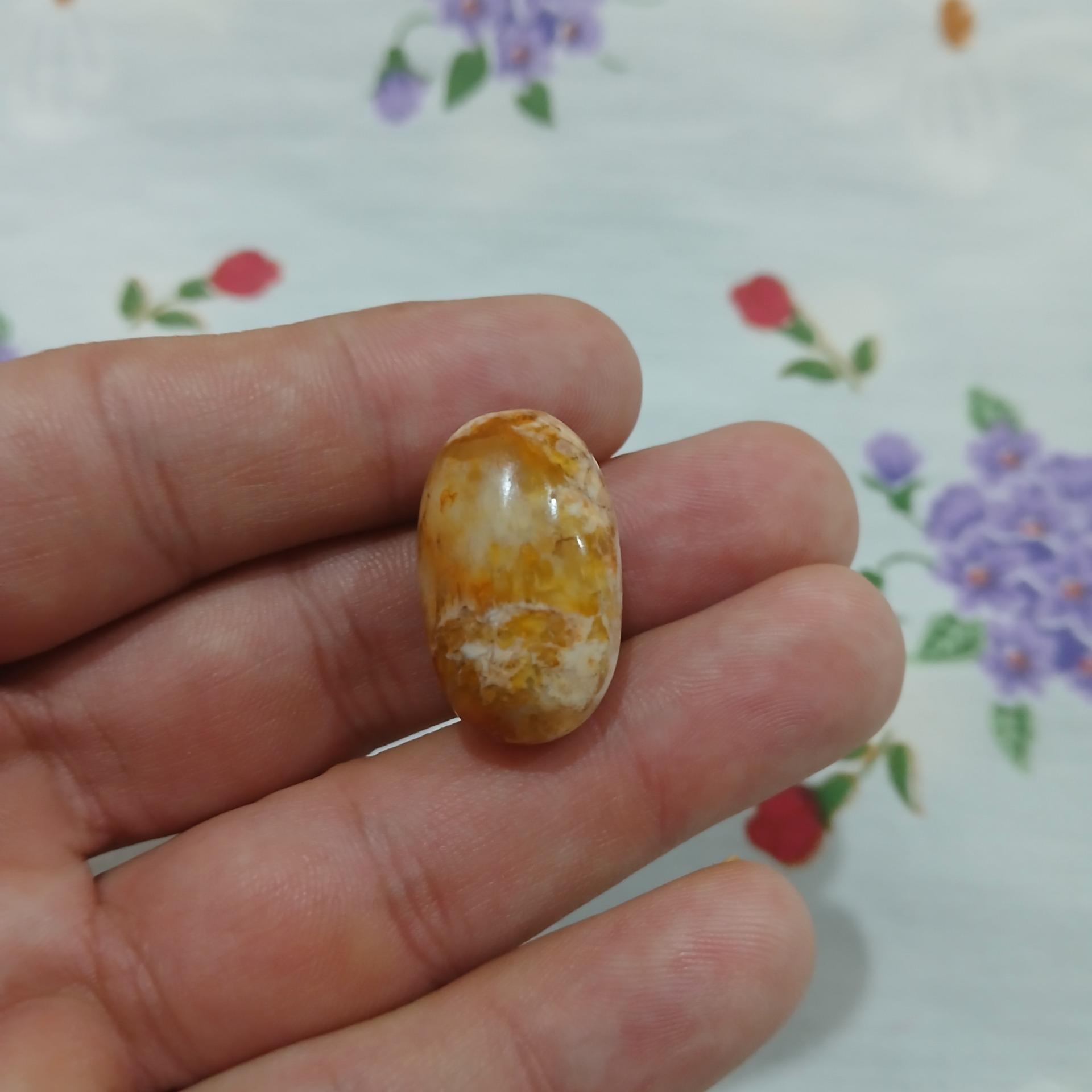 سنگ در یا سنگ عقیق زرد طرحدار