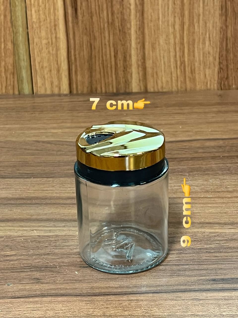 شیشه ادویه درب طلایی 3حالت ریزش ادویه