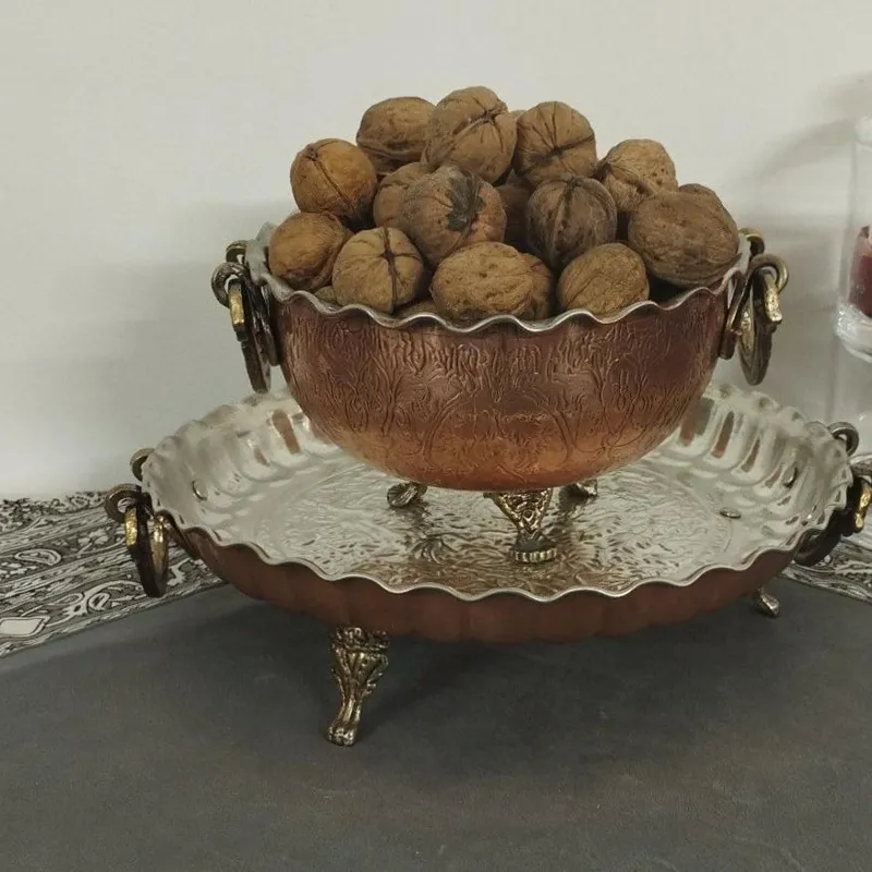 میوه خوری و سینی مسی