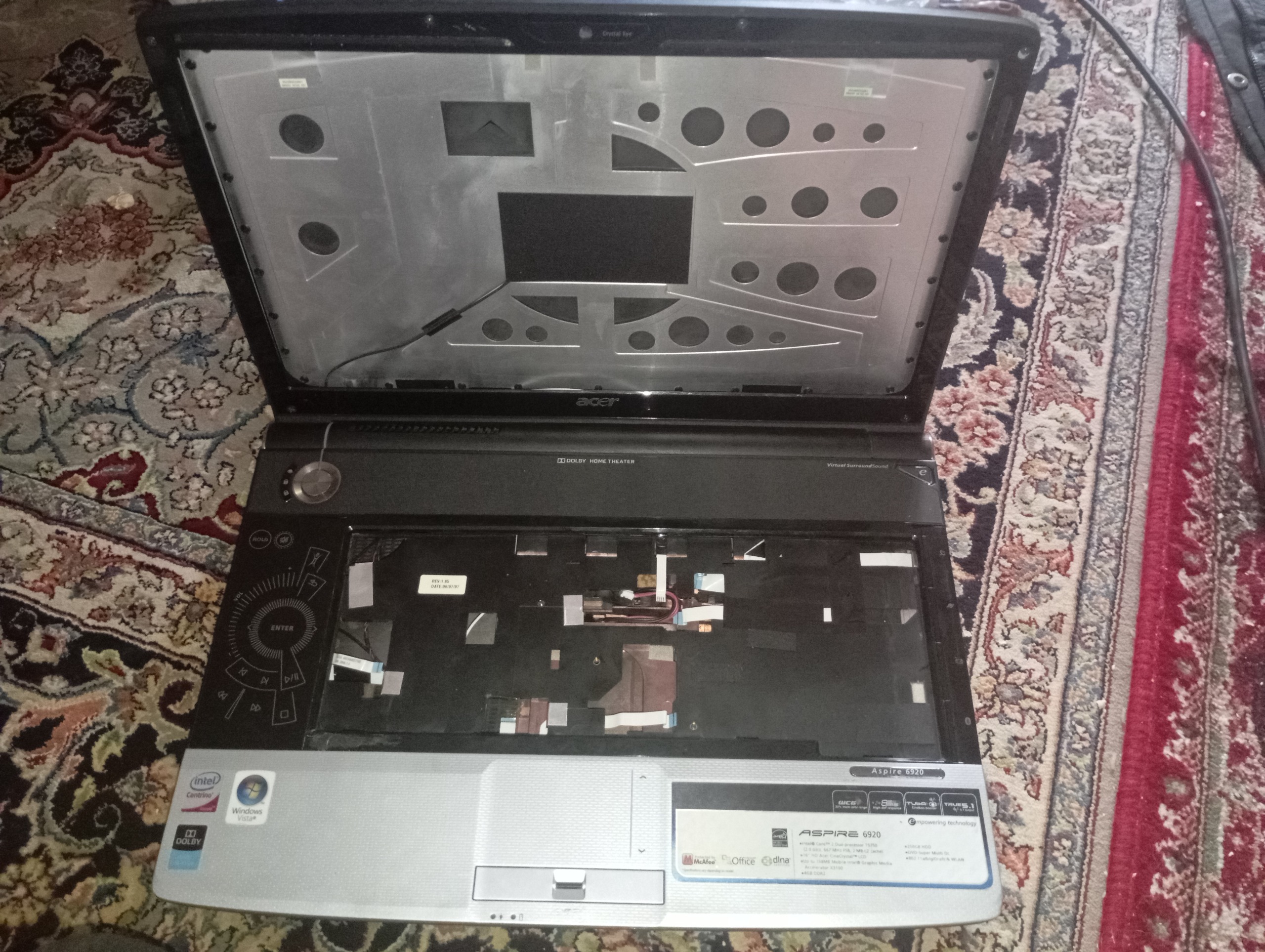 قاب لپ تاپ acer مدل aspire 6920