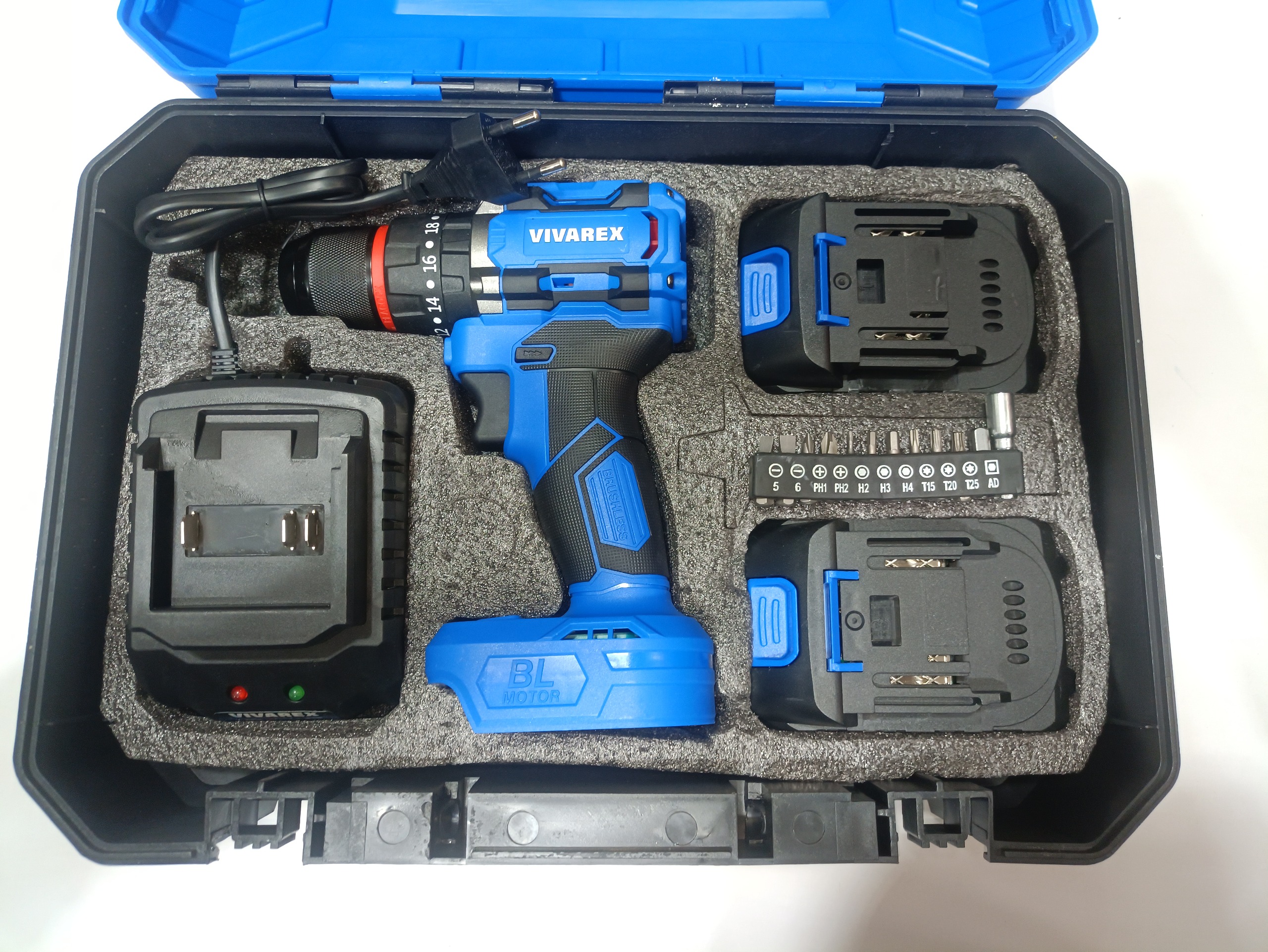 دریل شارژی 20 ولت براشلس ویوارکس مدل VR2010V-IBL