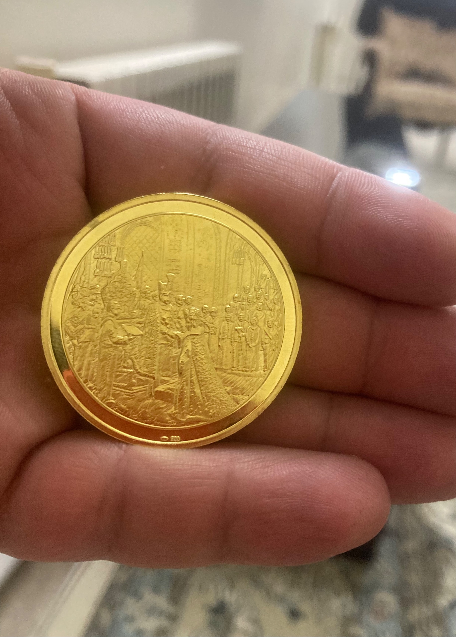 یادبود تاجگذاری روکش طلا محمدرضا شاه