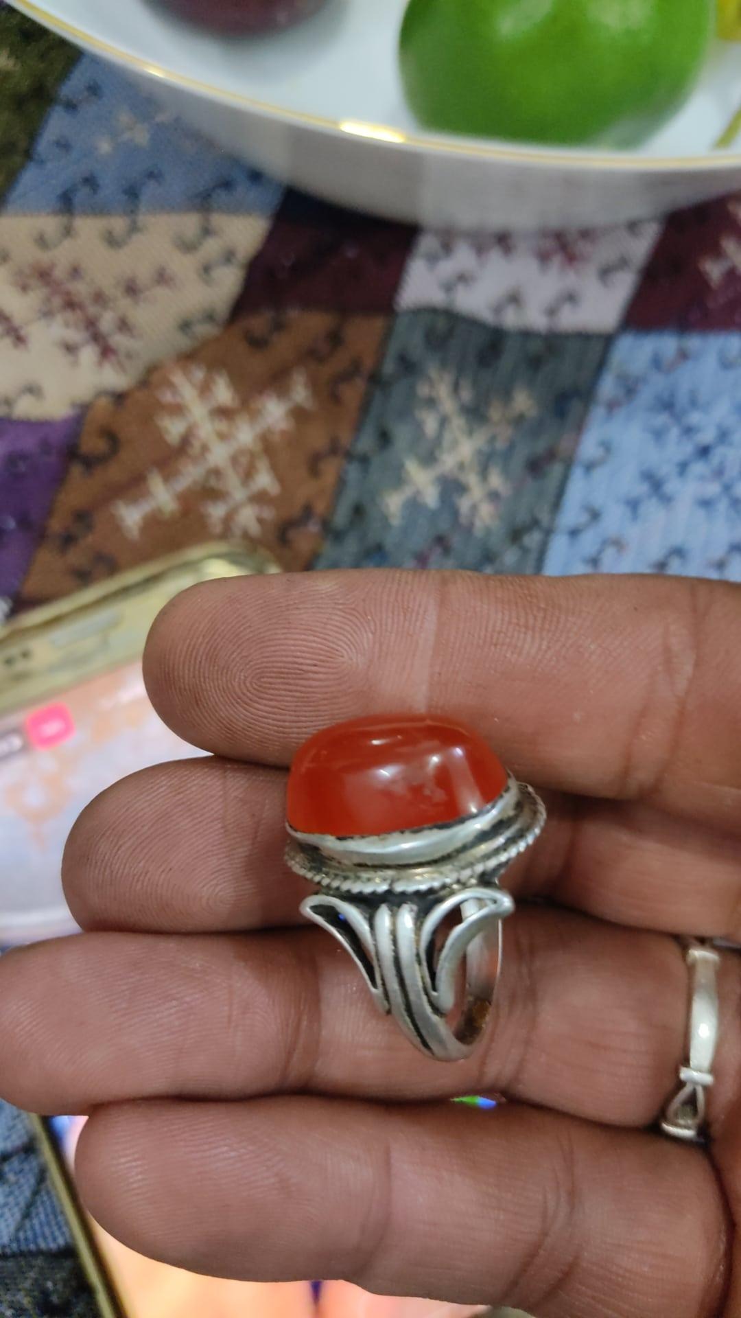 انگشتر نقره عقیق پرتقالی عالی