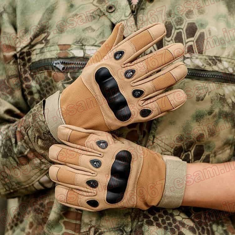دستکش نظامی تاکتیکال و ورزشی رنگ خاکی