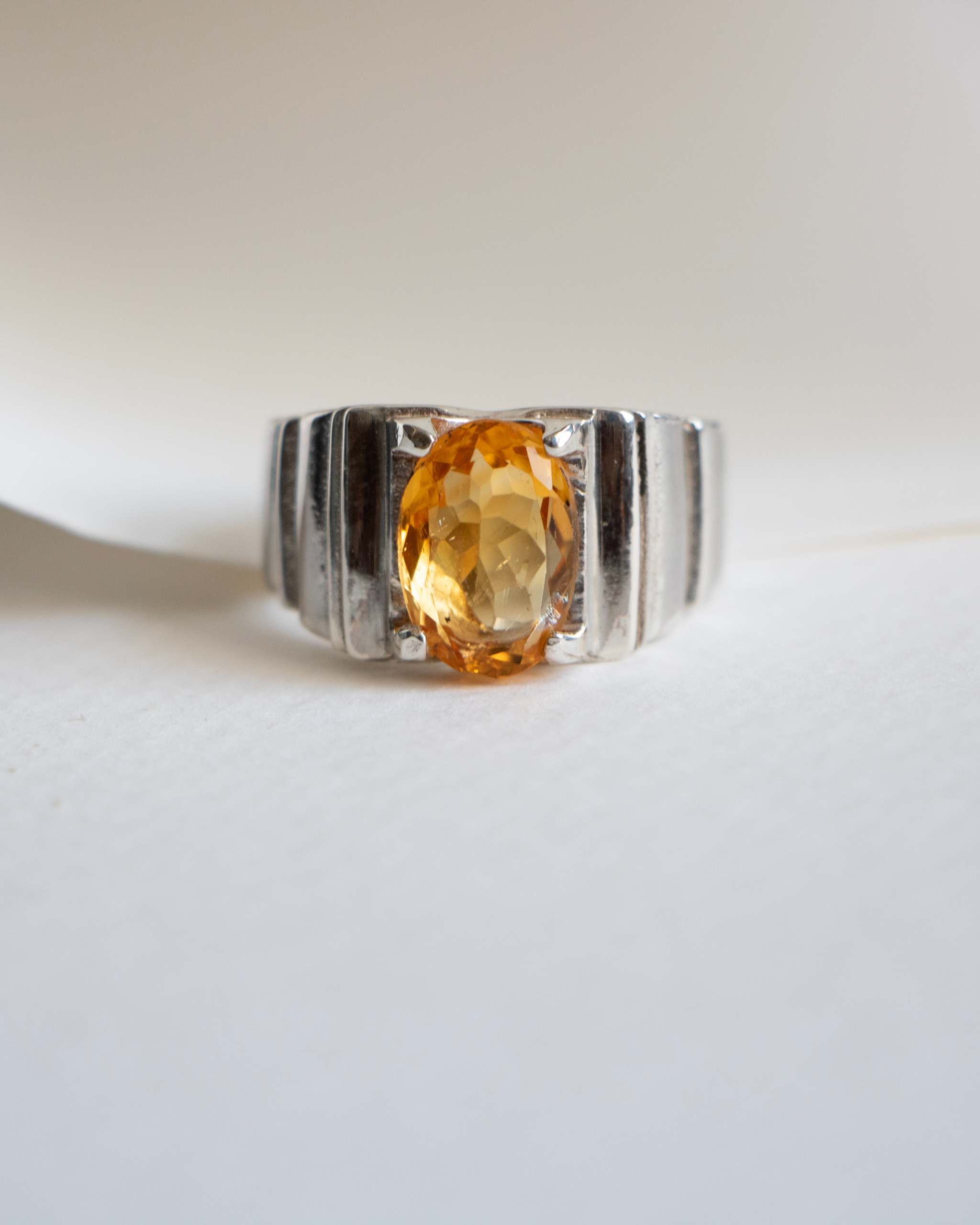 انگشتر مردانه دستساز سیترین