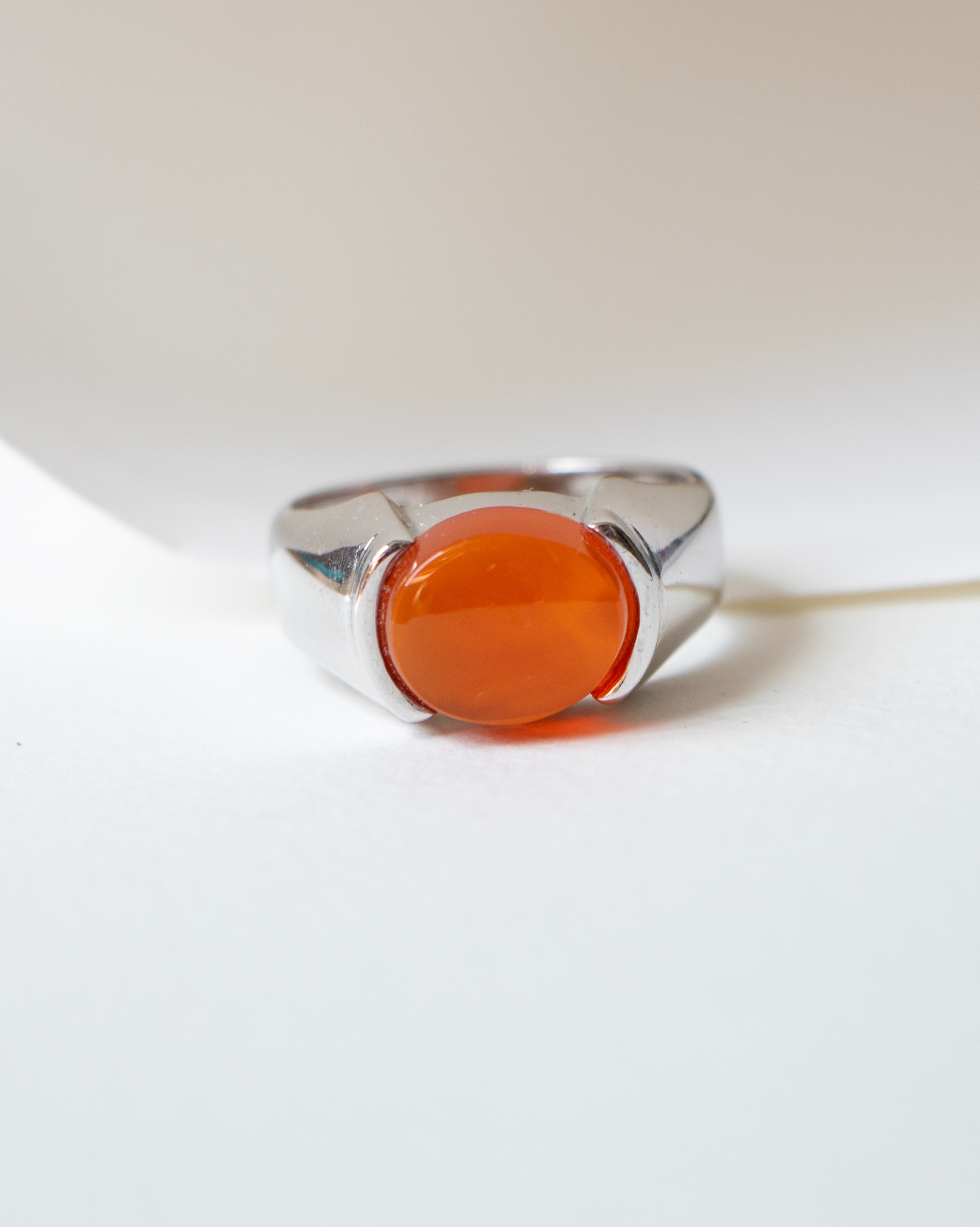 انگشتر مردانه عقیق آبکاری رادیوم