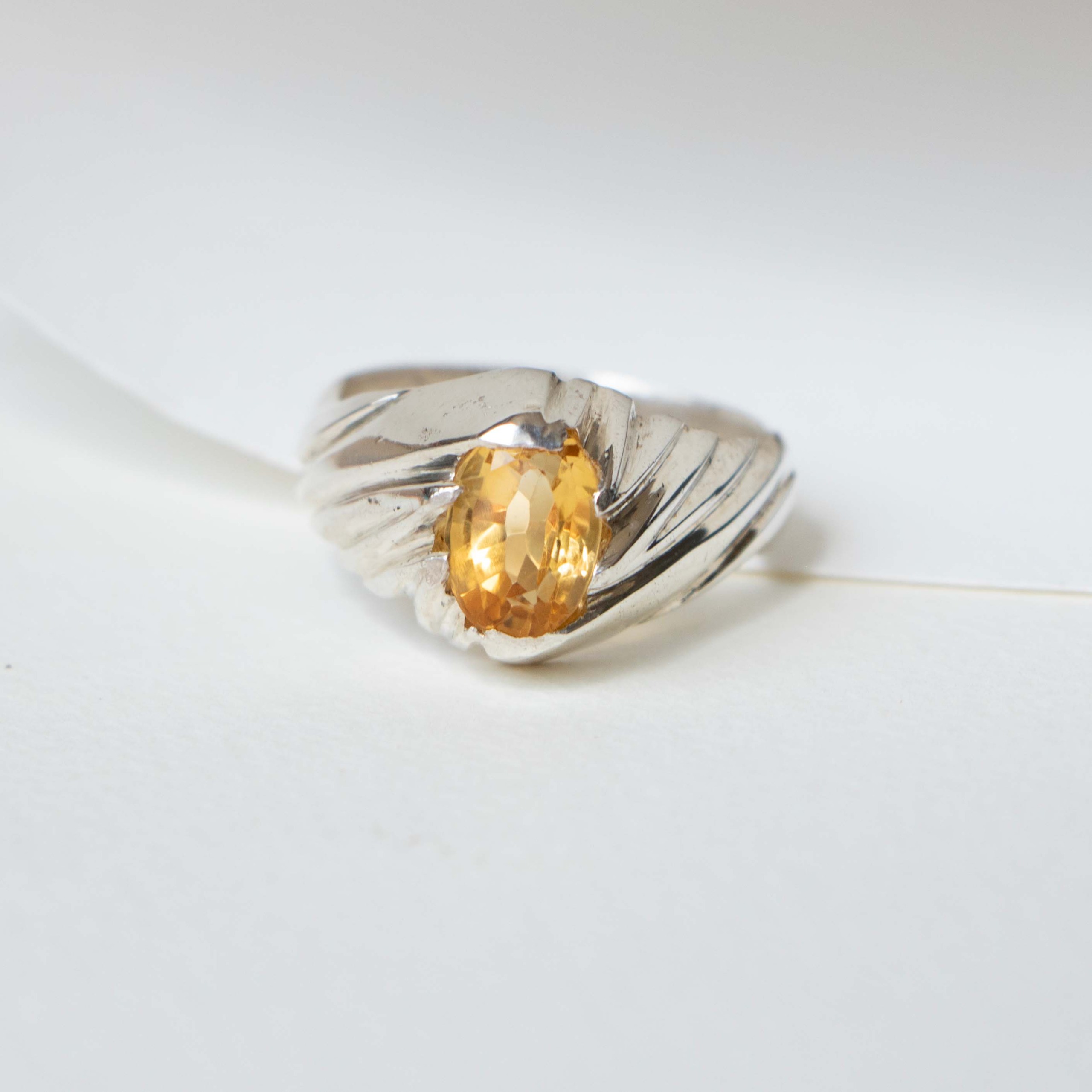 انگشتر مردانه نقره سیترین