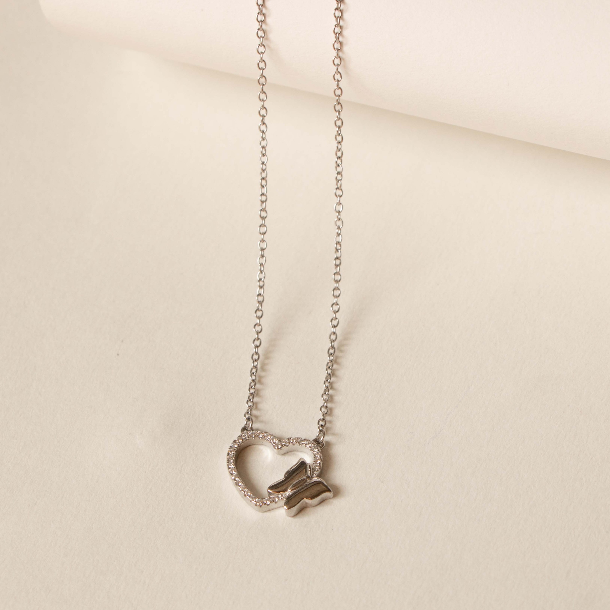 گردنبند زنانه نقره طرح قلب