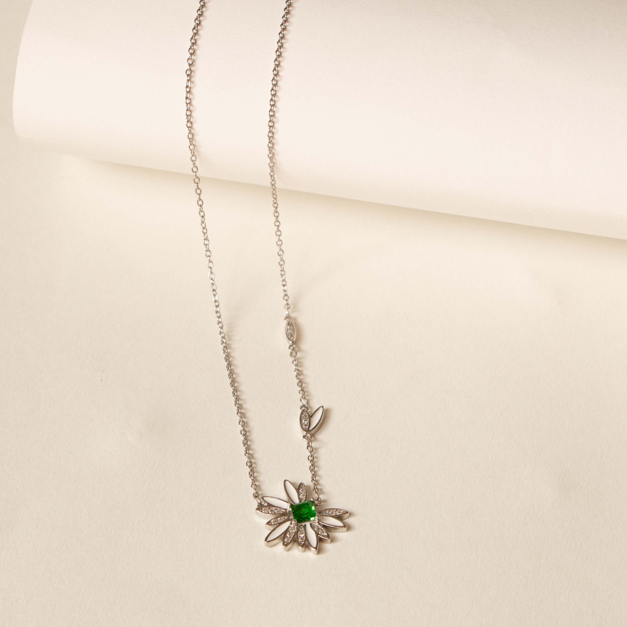 گردنبند نقره زنانه طرح گل