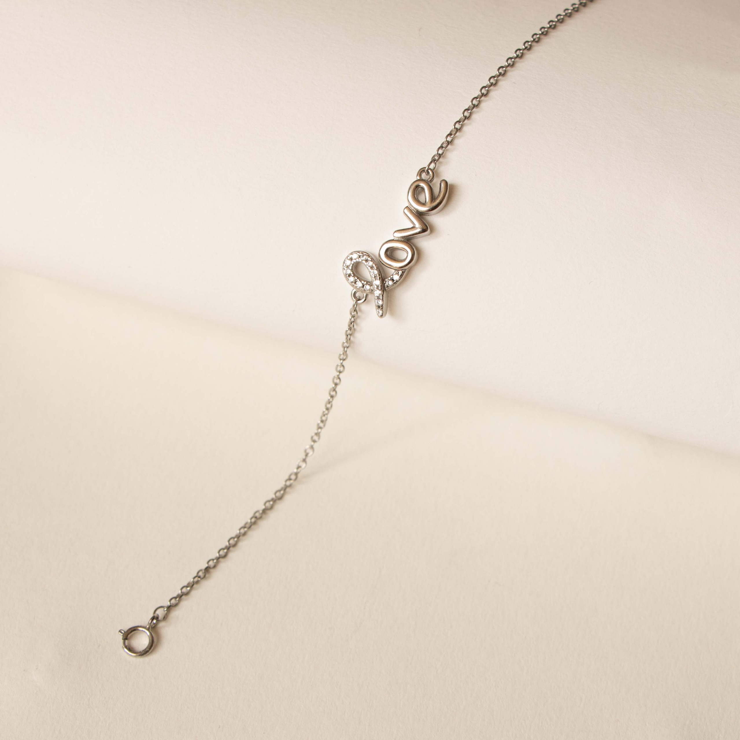 دستبند نقره زنانه طرح LOVE