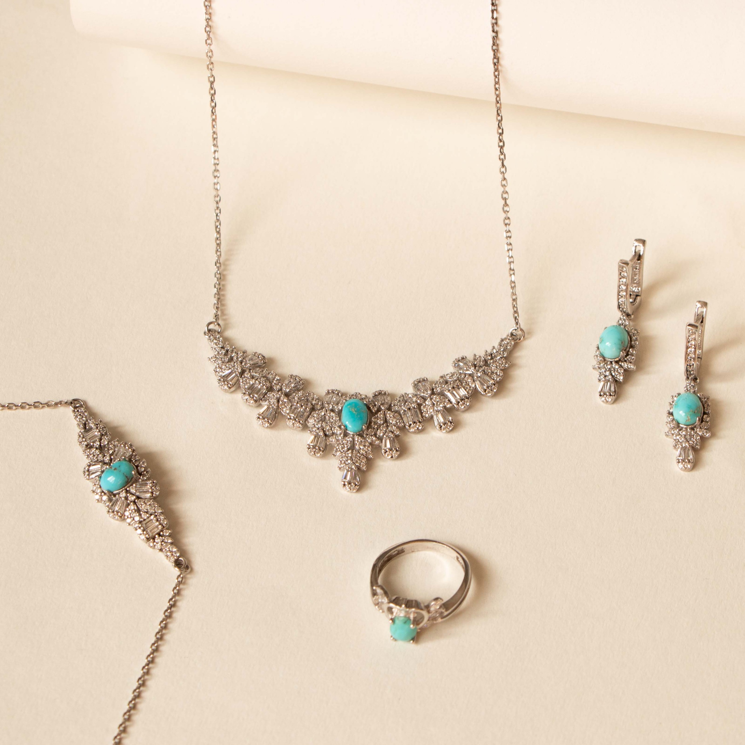 ست زنانه نقره فیروزه