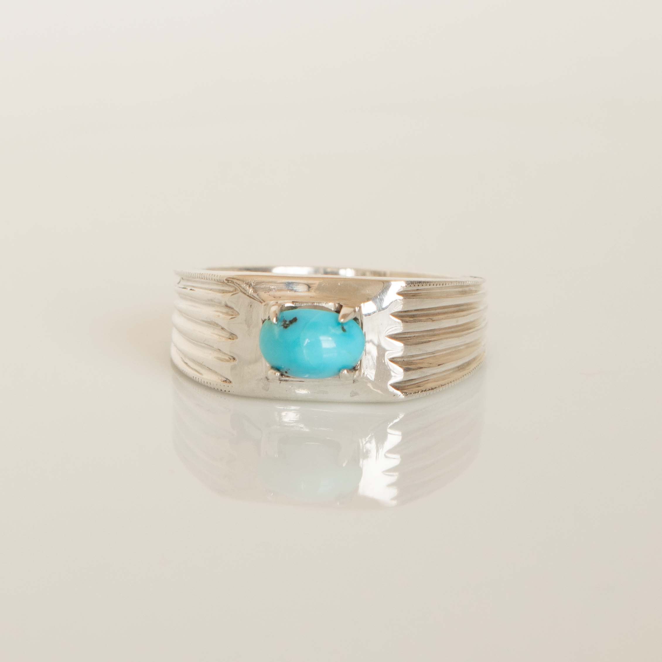 انگشتر مردانه نقره دستساز فیروزه