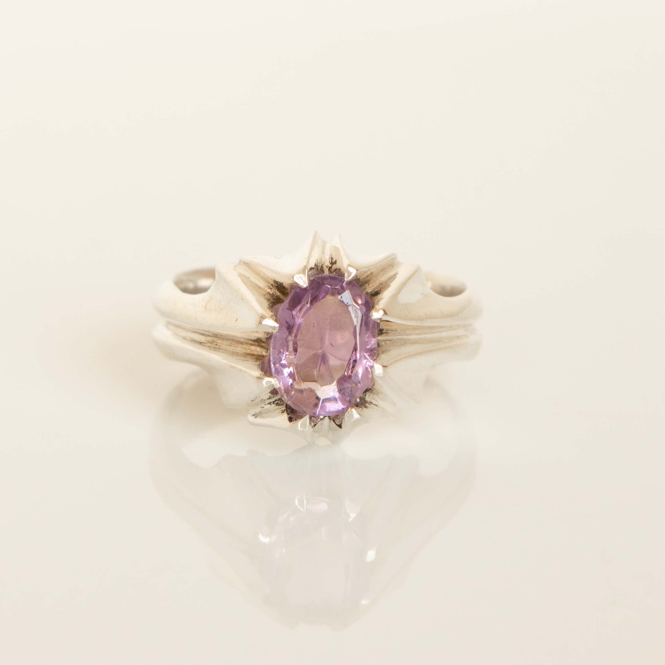 انگشتر مردانه نقره آمیتیست طبیعی