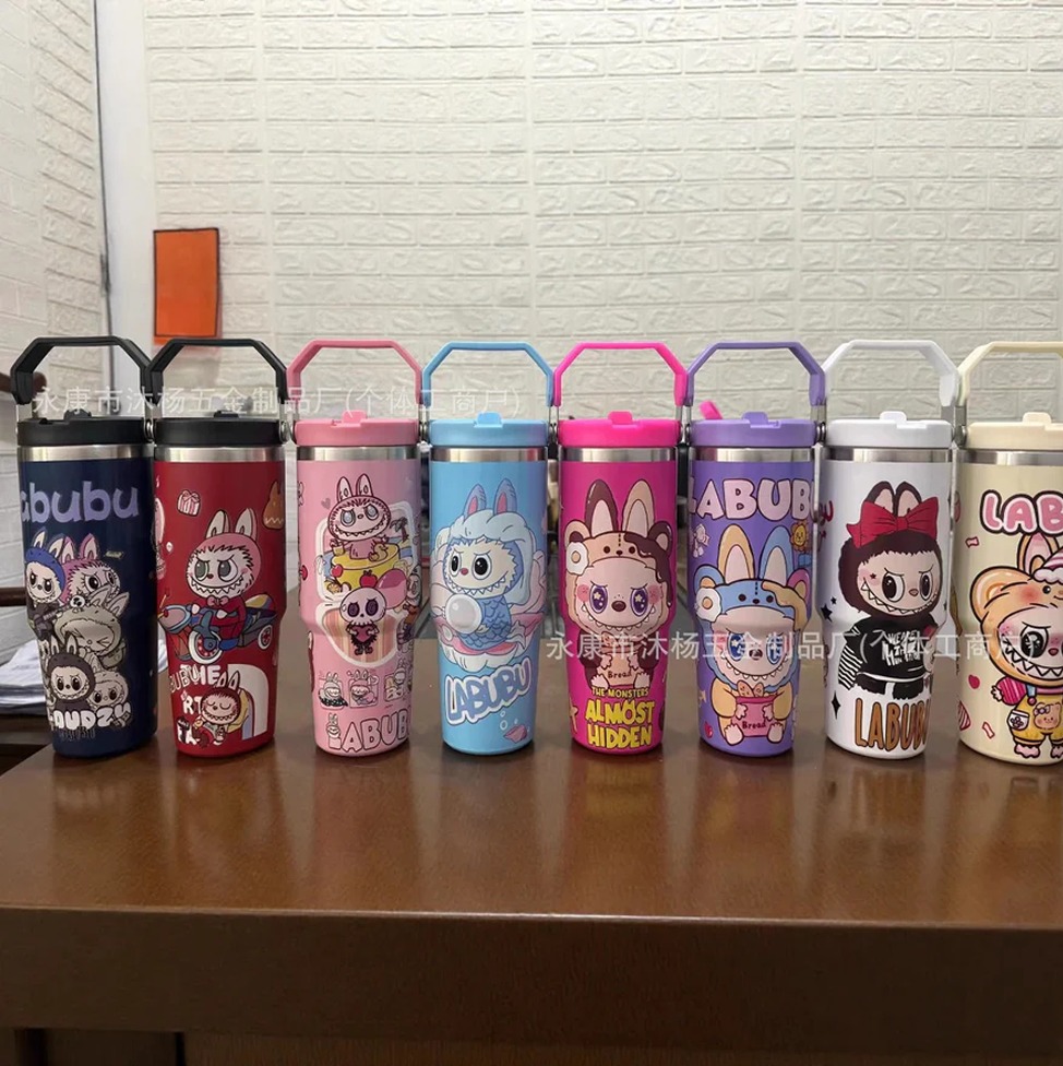 فلاسک استیل دوجداره طرح لبوبو مدل Exploding 30oz