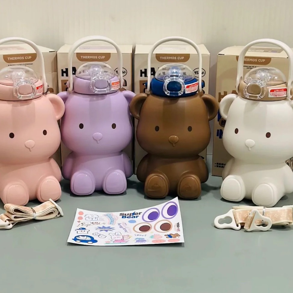 فلاسک استیل فانتزی طرح حیوانات مدل Custom Kids