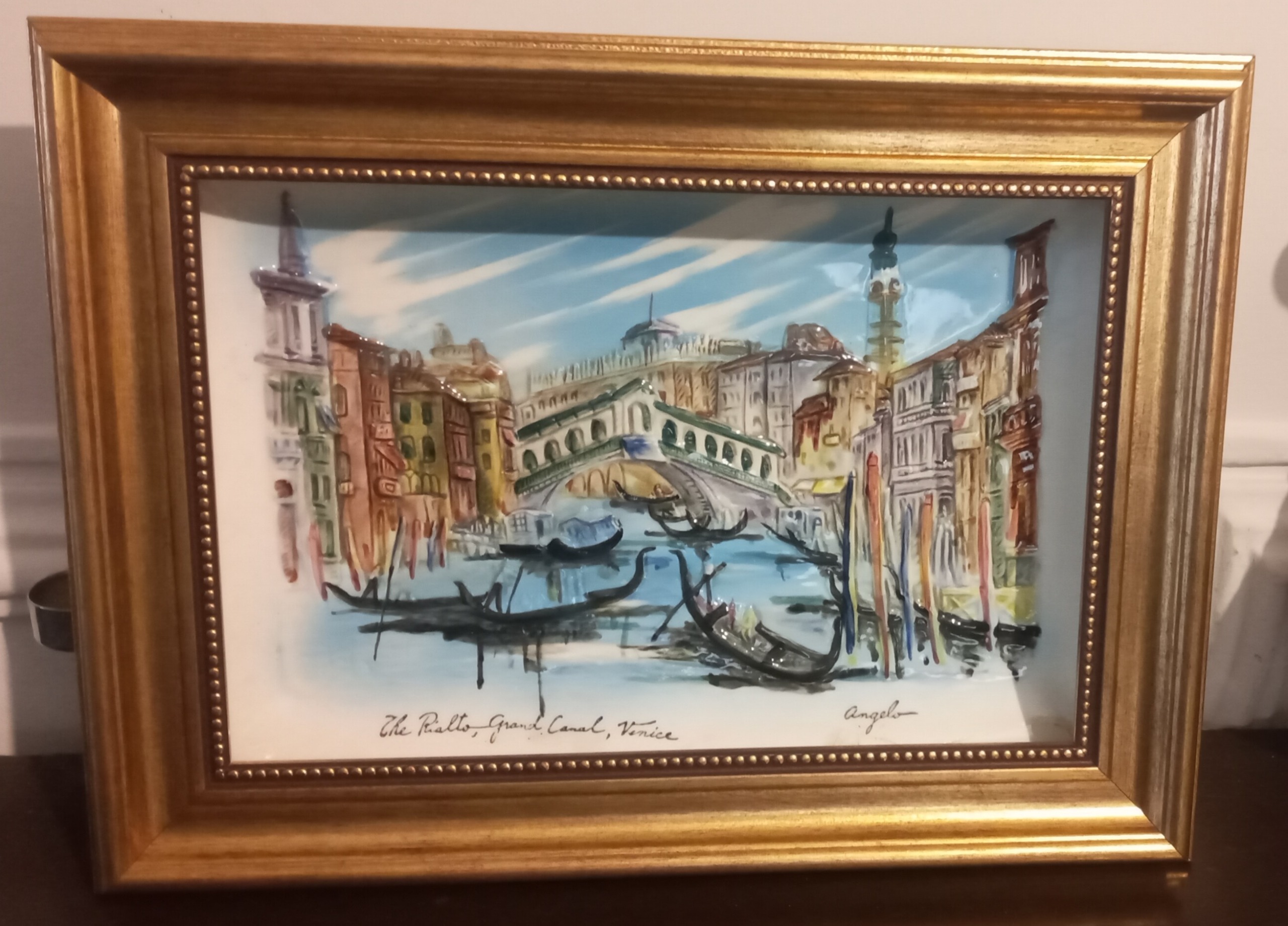 تابلوی نقاشی ایتالیایی روی چینی آنتیک