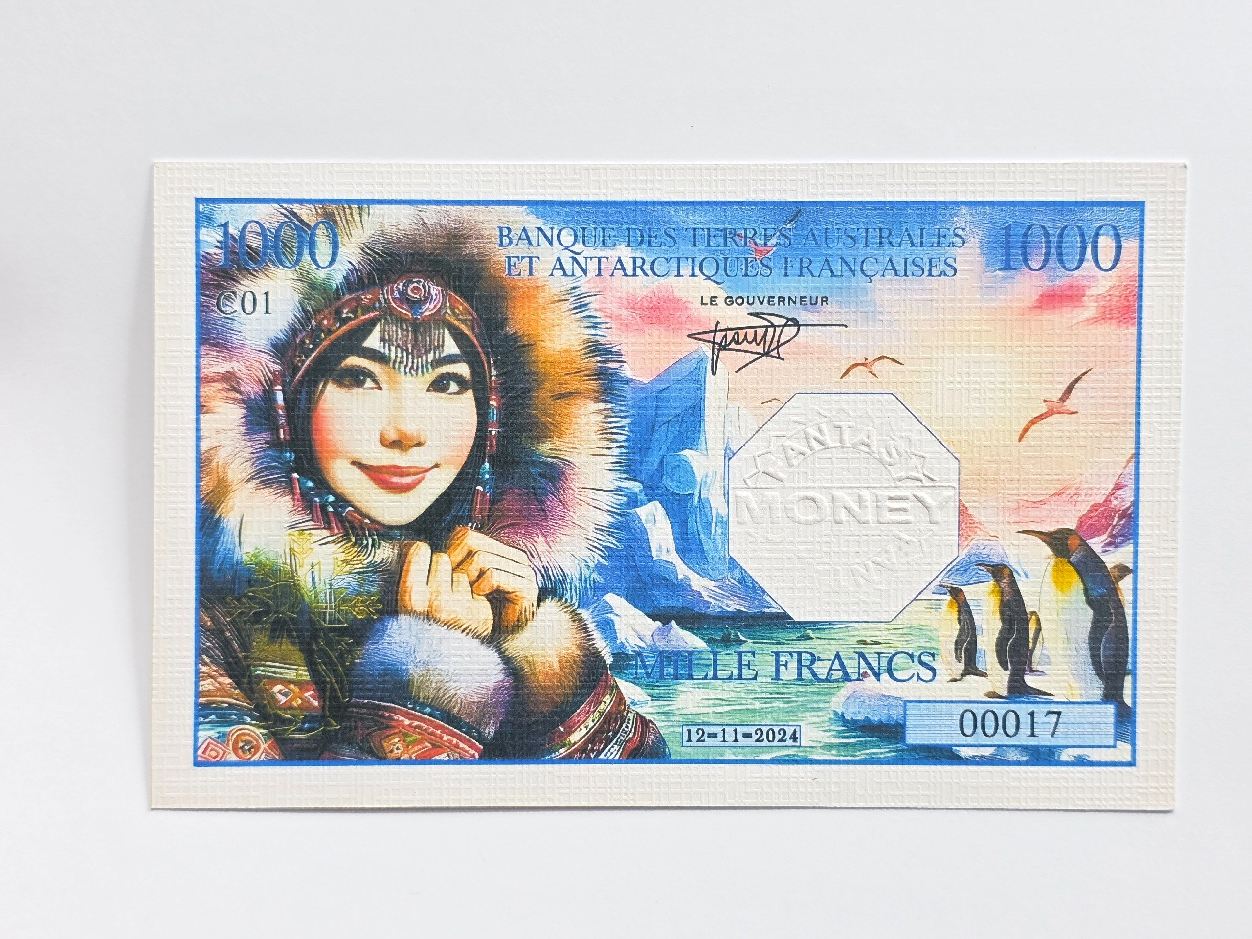 1000 فرانک تابلوئی سایز بزرگ با کاغذی خاص Original